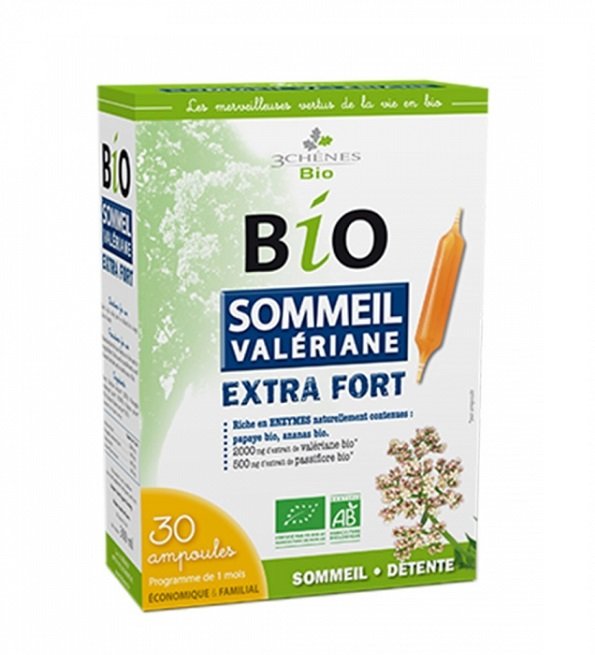 3 CHENES SOMMEIL VALERIANE EXTRA FORT 30 AMPOULES – Santepara