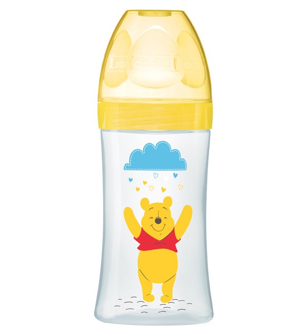 Dodie – Biberon Disney Baby Winnie l'Ourson Sensation+ Anti-colique débit 2  (0-6 M) – 270 ml – Santepara